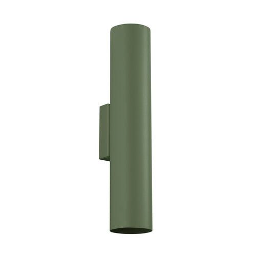 Applique Lagos métal vert olive GU10, tube cylindrique en acier laqué