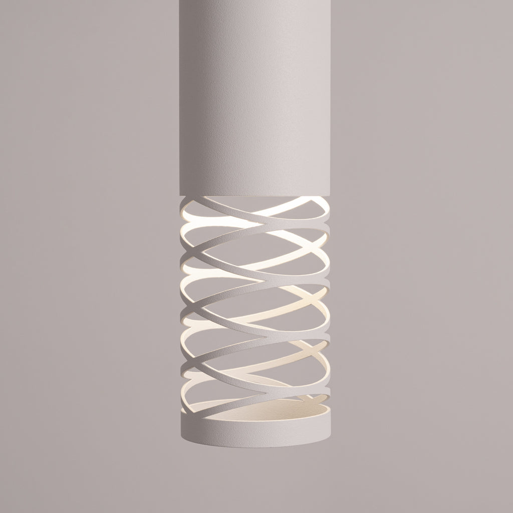 Applique Lami tube ajouré acier blanc GU10, détail de la bande ajourée