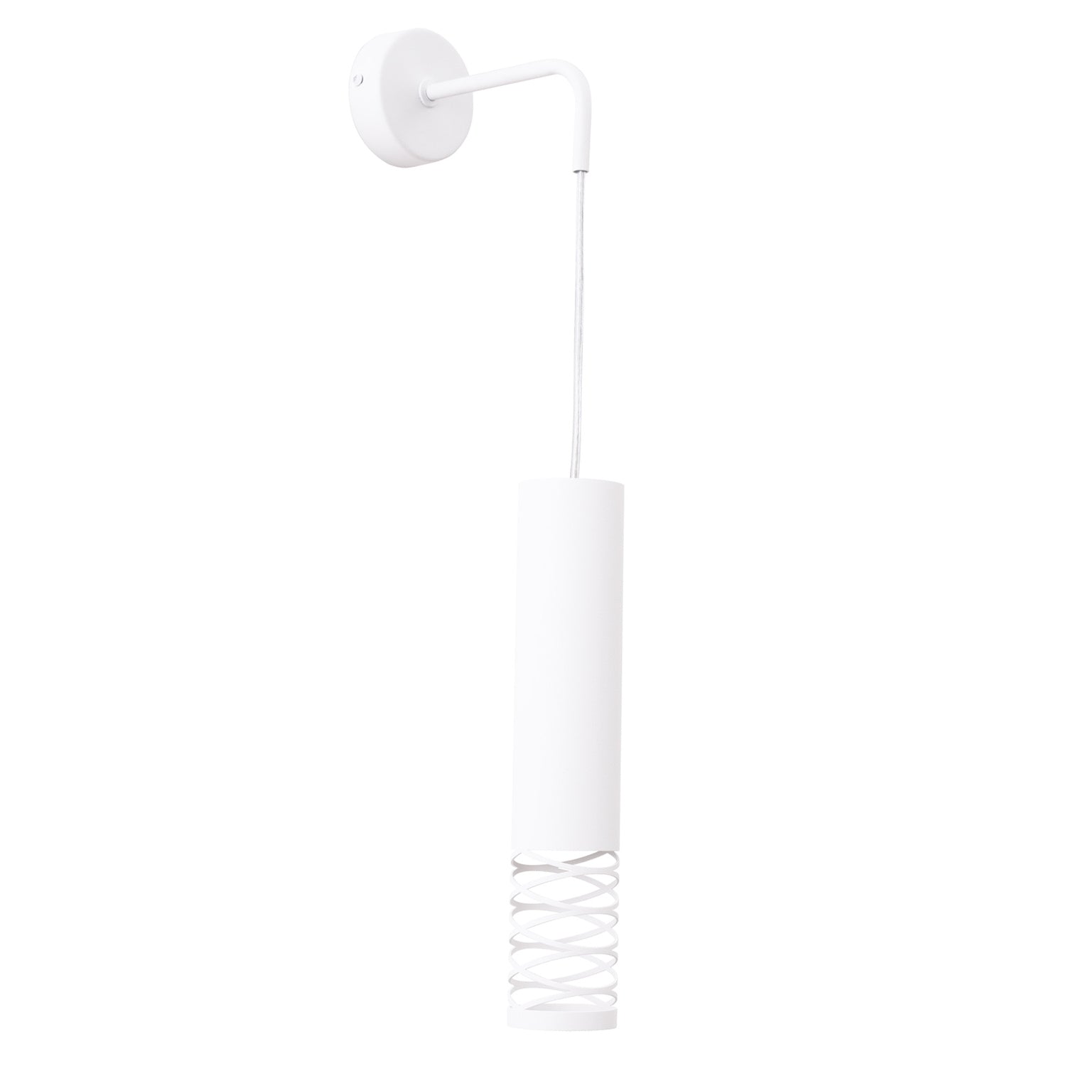 Applique Lami tube ajouré acier blanc GU10, tube d'acier blanc ajouré
