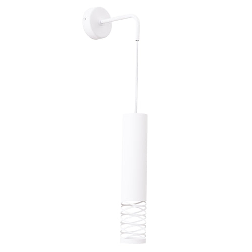 Applique Lami tube ajouré acier blanc GU10, tube d'acier blanc ajouré