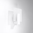 Applique Lappo bois blanc de trois quarts, bois et verre