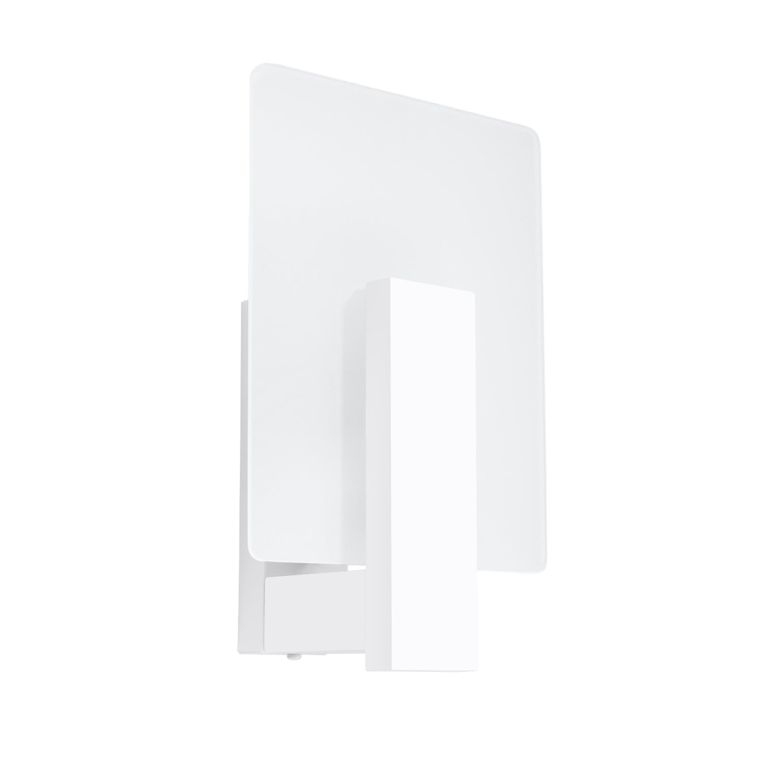 Applique Lappo bois blanc, plaque de verre opale et barre de bois