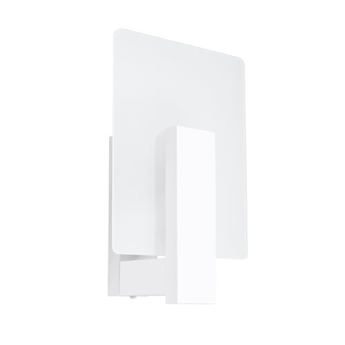 Applique Lappo bois blanc, plaque de verre opale et barre de bois