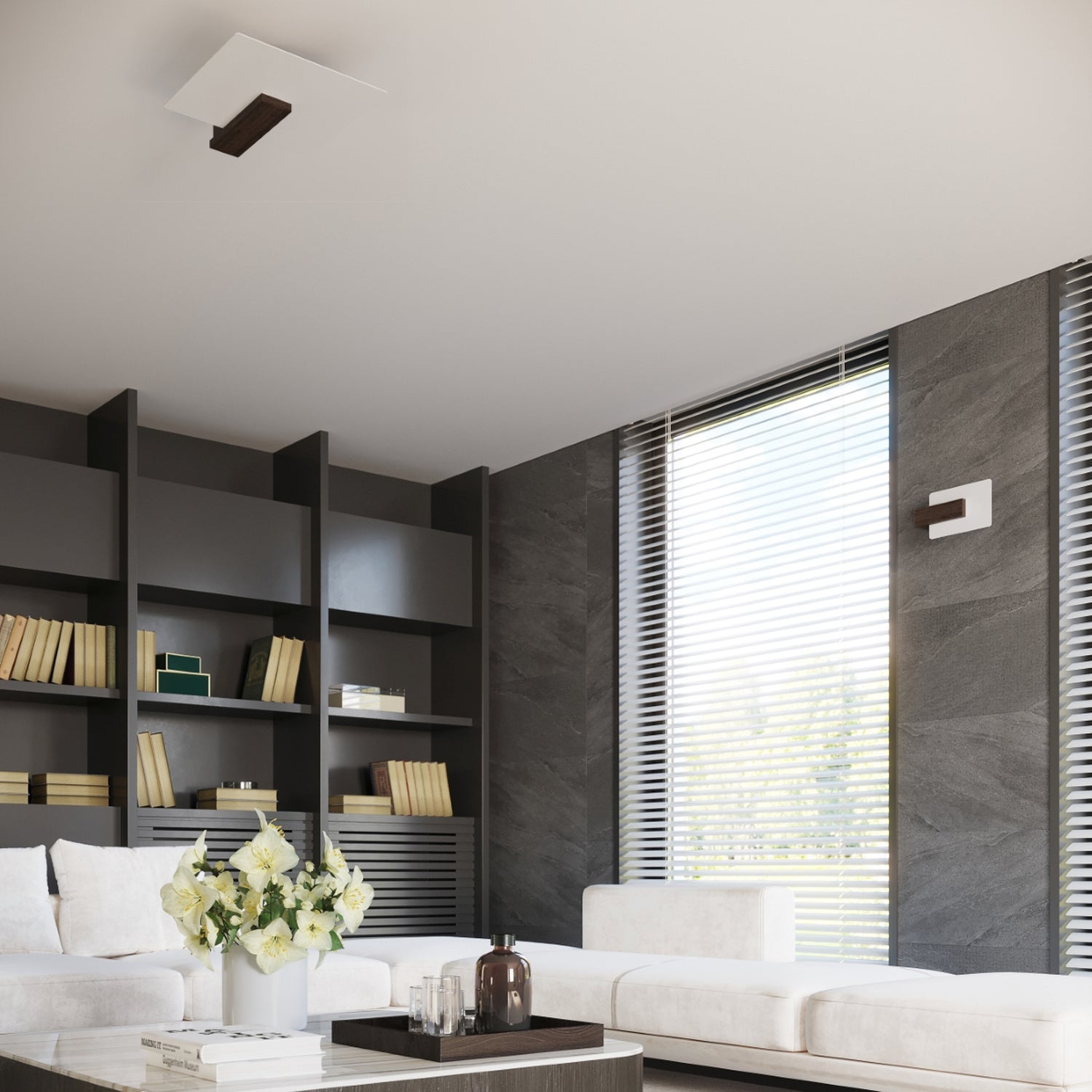 Applique Lappo bois wengé en situation dans un intérieur