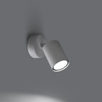 Applique Lemmi blanc allumée, faisceau dirigé du spot GU10
