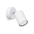 Applique Lemmi acier blanc, spot cylindrique orientable GU10 sur base ronde