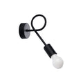 Applique Levar métal noire E27, bras d'acier bouclé et ampoule apparente
