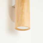 Applique Lino tube bois naturel GU10, gros plan