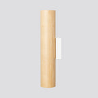 Applique Lino tube bois naturel GU10, détail de la matière