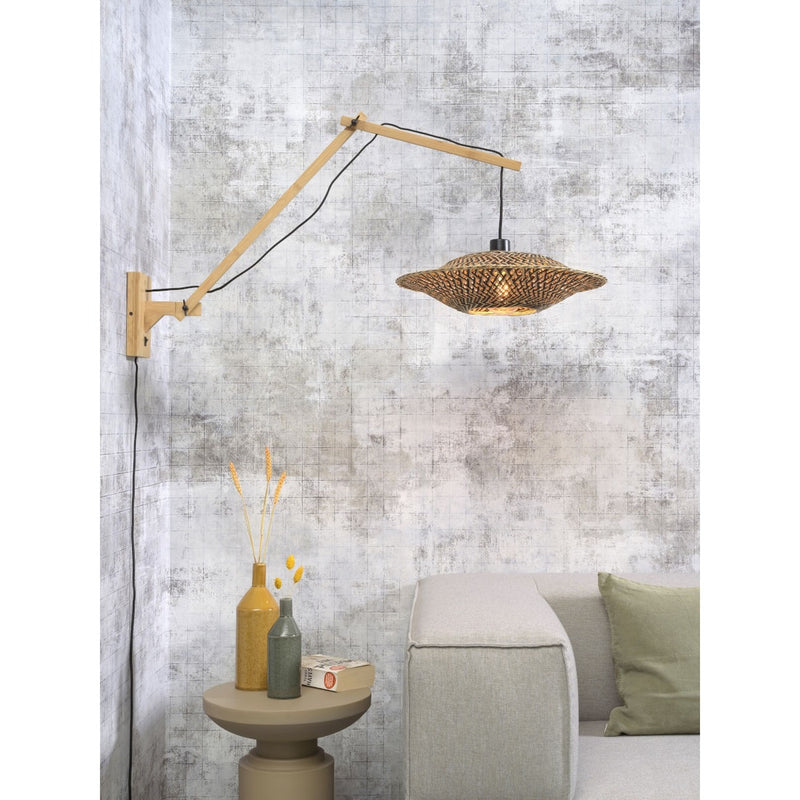 Dimensions Aplique Bali brazo largo bambú natural 60 cm E27