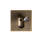 Applique Bronz teinte bronze vue de face spot orienté laissant voir sa lentille LED