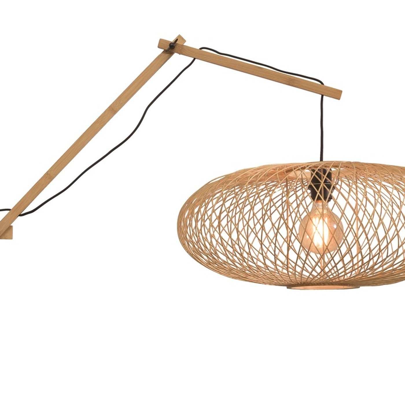 Applique liseuse Cango bras long abat-jour naturel ellipse 60 cm E27, vue 9