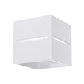 Applique Lobo blanc, cube en aluminium ajouré