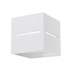 Applique Lobo blanc, cube en aluminium ajouré