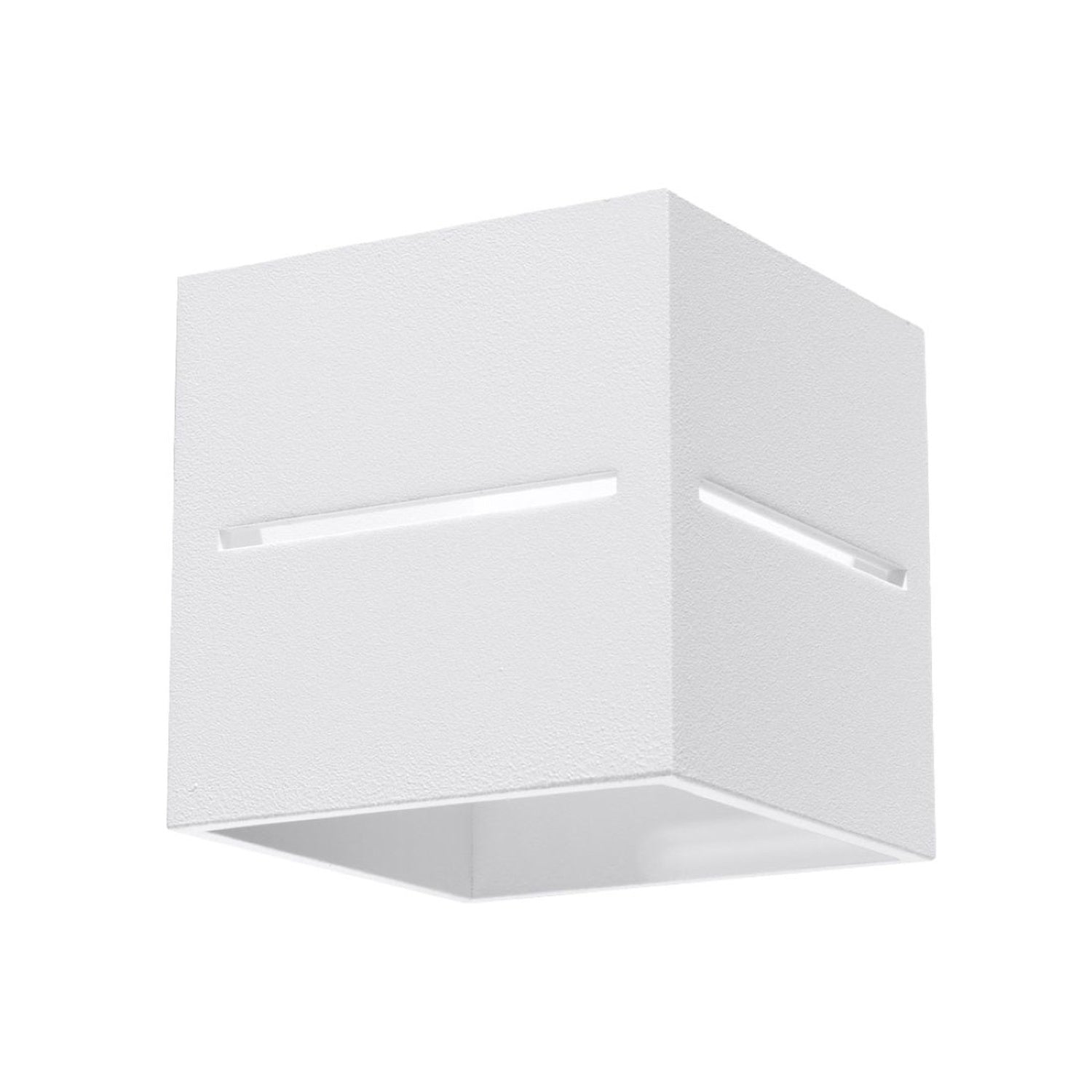 Applique Lobo blanc, cube en aluminium ajouré