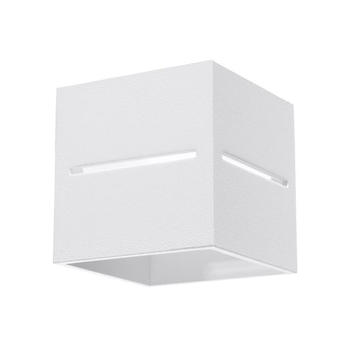 Applique Lobo blanc, cube en aluminium ajouré