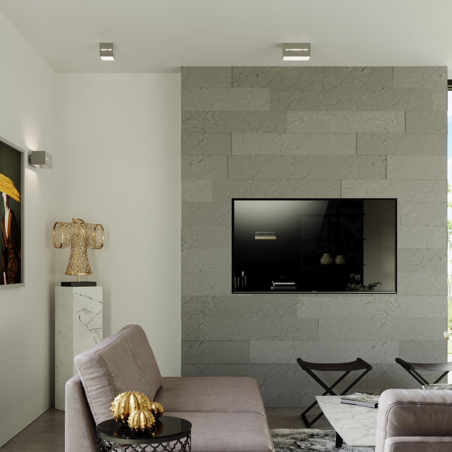 Applique Lobo gris en ambiance