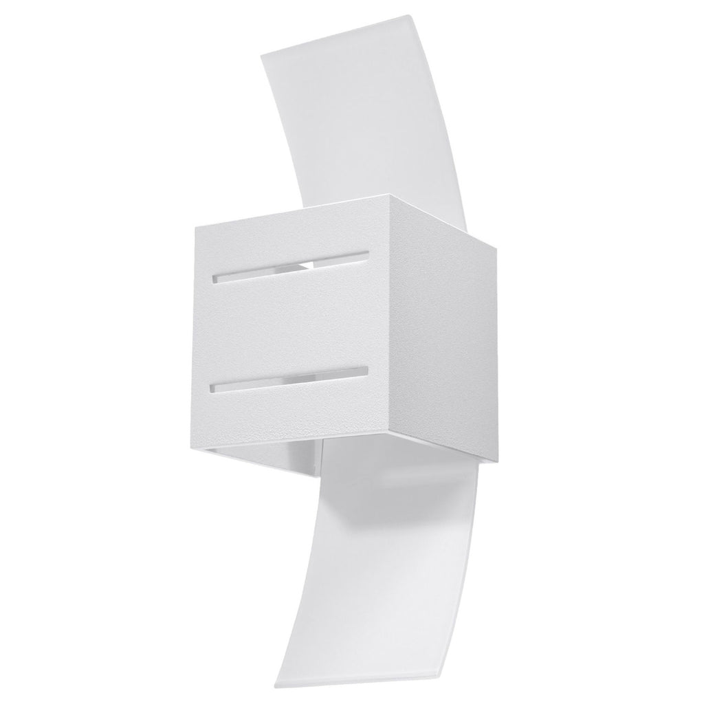Applique Loreto blanc, bloc aluminium et verre blanc bombé