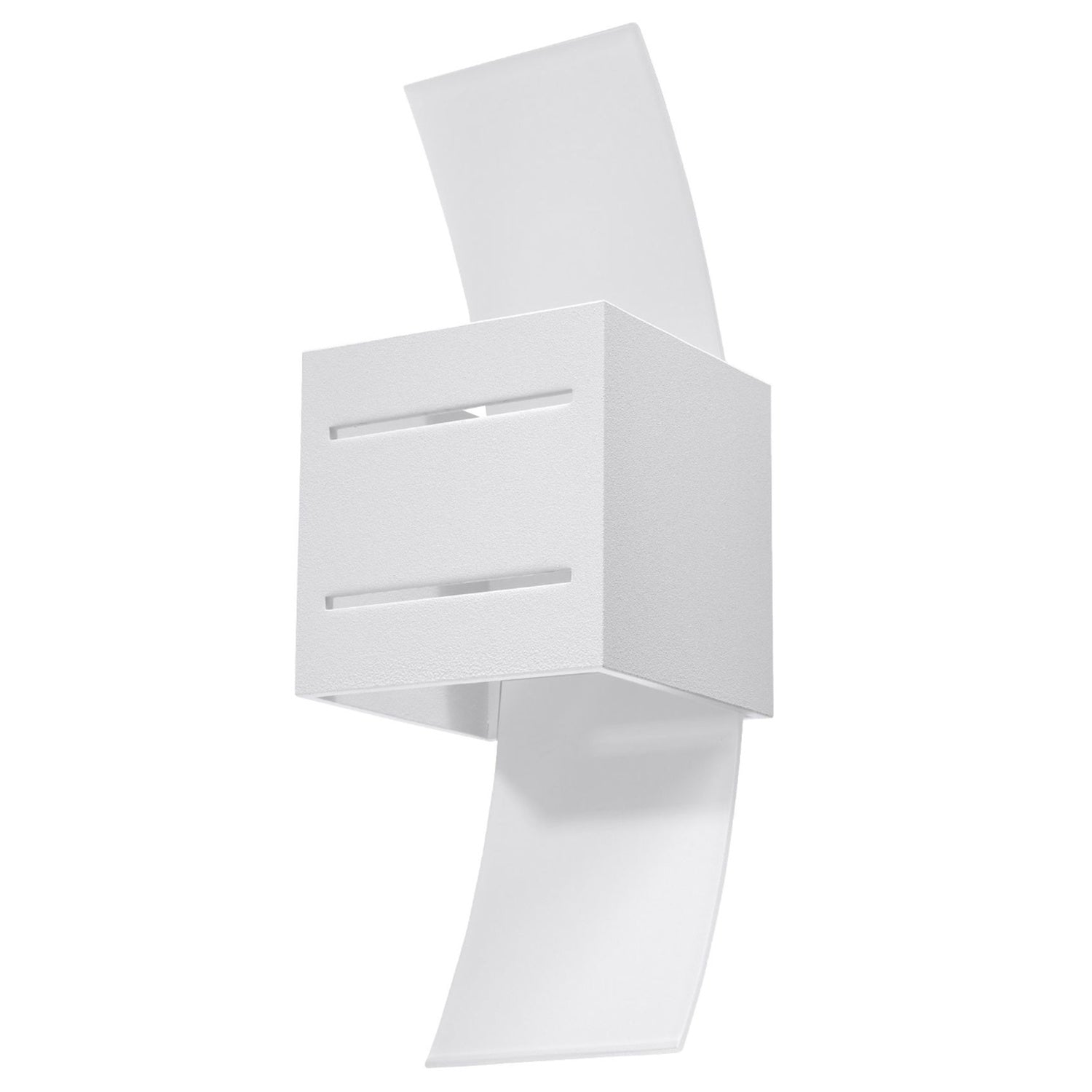 Applique Loreto blanc, bloc aluminium et verre blanc bombé