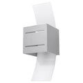 Applique Loreto gris, bloc aluminium et verre blanc bombé