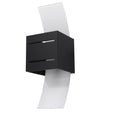 Applique Loreto noir, bloc aluminium et verre blanc bombé