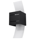 Applique Loreto noir, bloc aluminium et verre blanc bombé