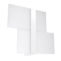 Applique Massimo verre blanc, plaques de verre blanc opale décalées en moulinet