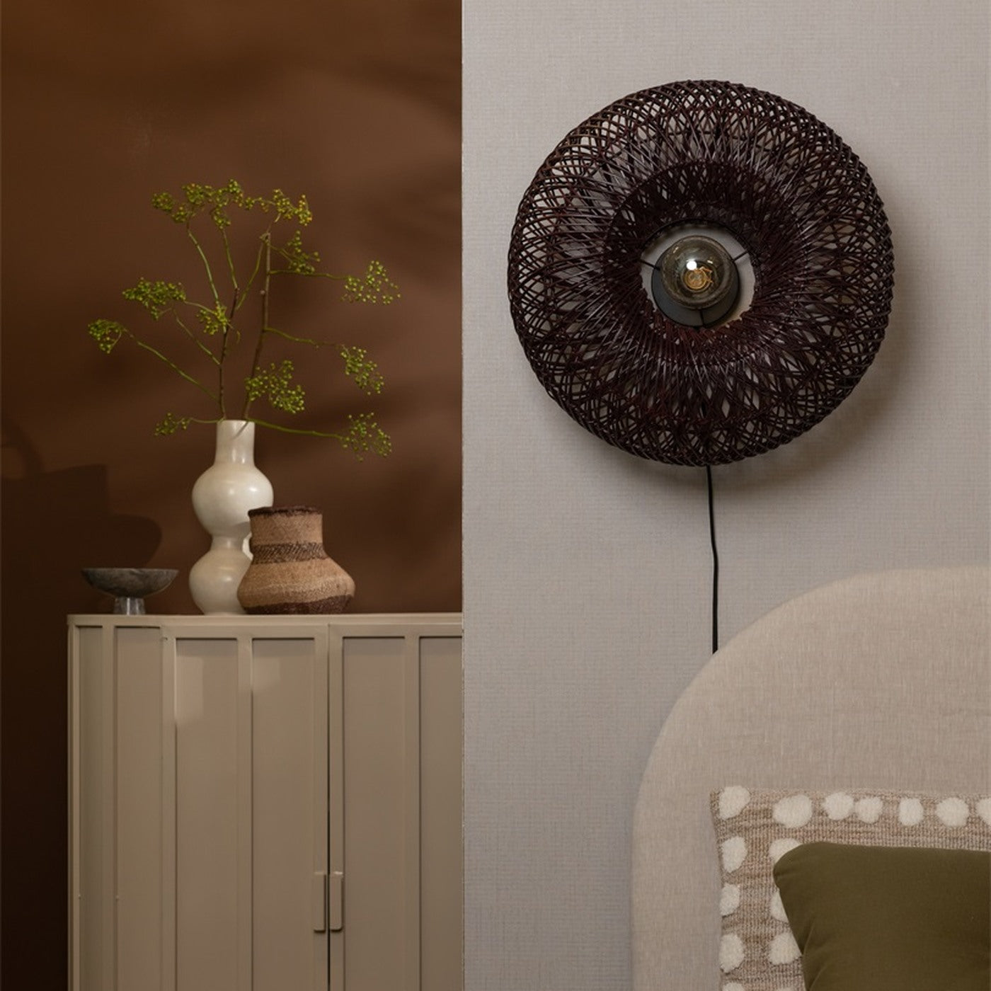 Applique murale Arizona bambou bordeaux 50 cm E27, vue 7