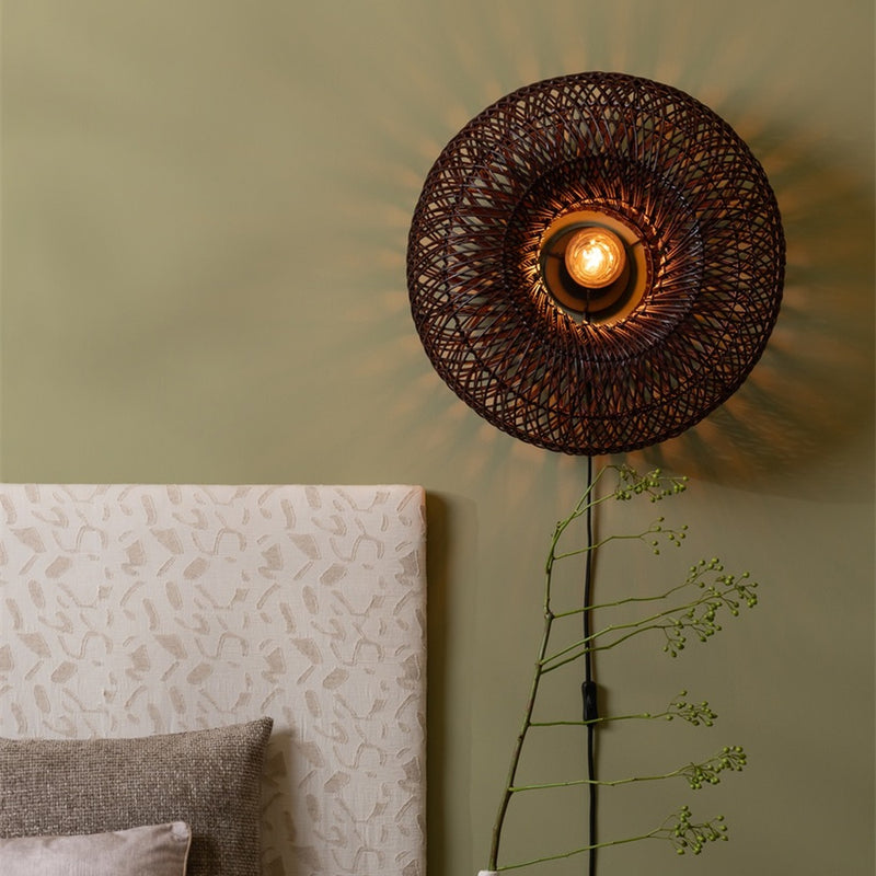 Dimensions Applique murale Arizona bambou bordeaux 50 cm E27