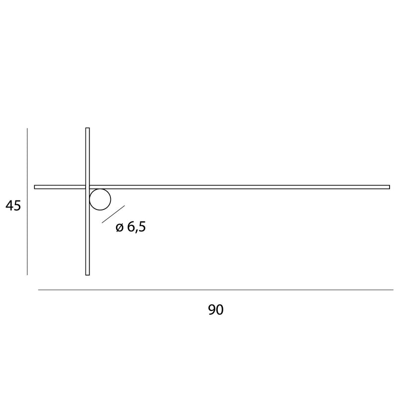 Dimensions Applique murale Arne 90 cm noire