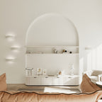 Applique murale Atena céramique blanche vue en angle intérieur épuré