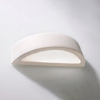 Applique murale Atena blanche vue de face céramique mate diffuseur en verre sablé