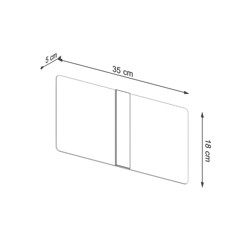 Dimensions Applique murale Azalia verre blanc et chrome G9