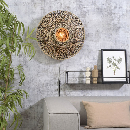 Applique murale Bali bambou naturel et noir 60 cm E27, vue 2
