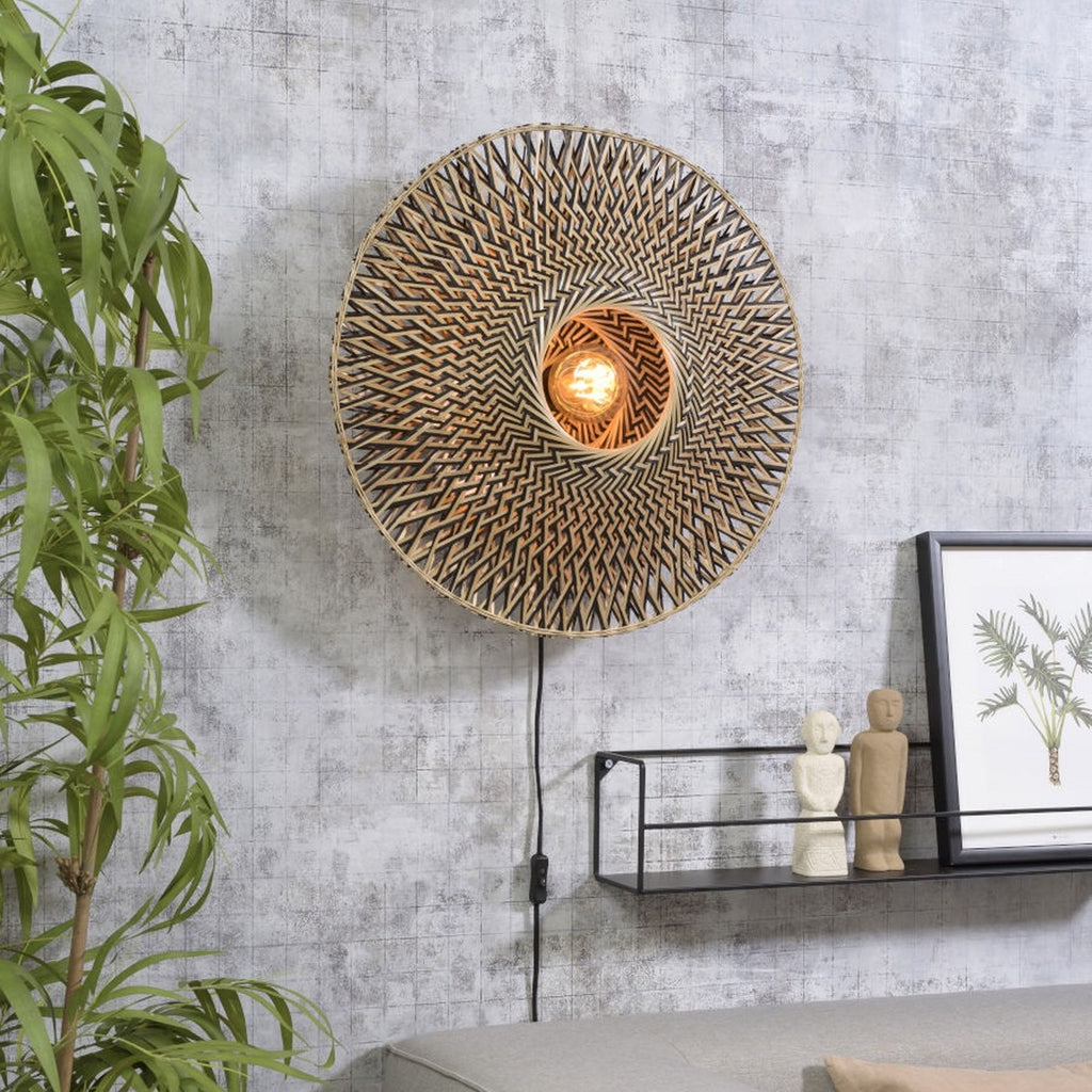 Applique murale Bali bambou naturel et noir 60 cm E27, vue 3