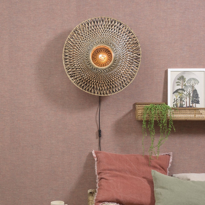Dimensions Applique murale Bali bambou naturel et noir 60 cm E27