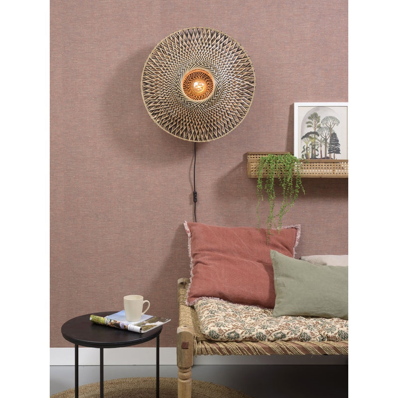 Dimensions Aplique de pared Bali bambú natural y negro 60 cm E27