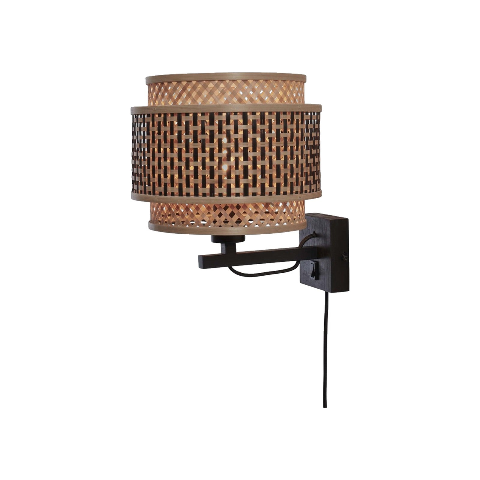 Applique murale Bhutan bambou noir 25 cm E27