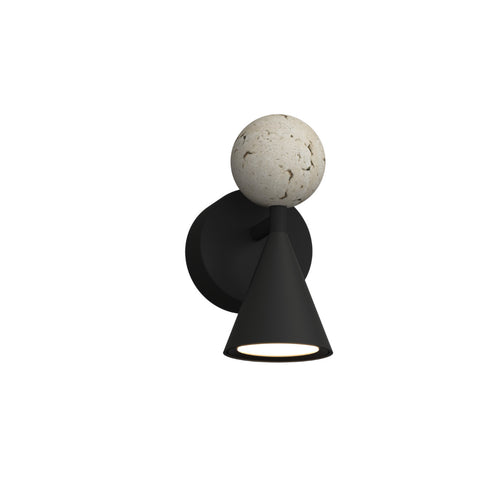 Applique murale Bingo travertin noire