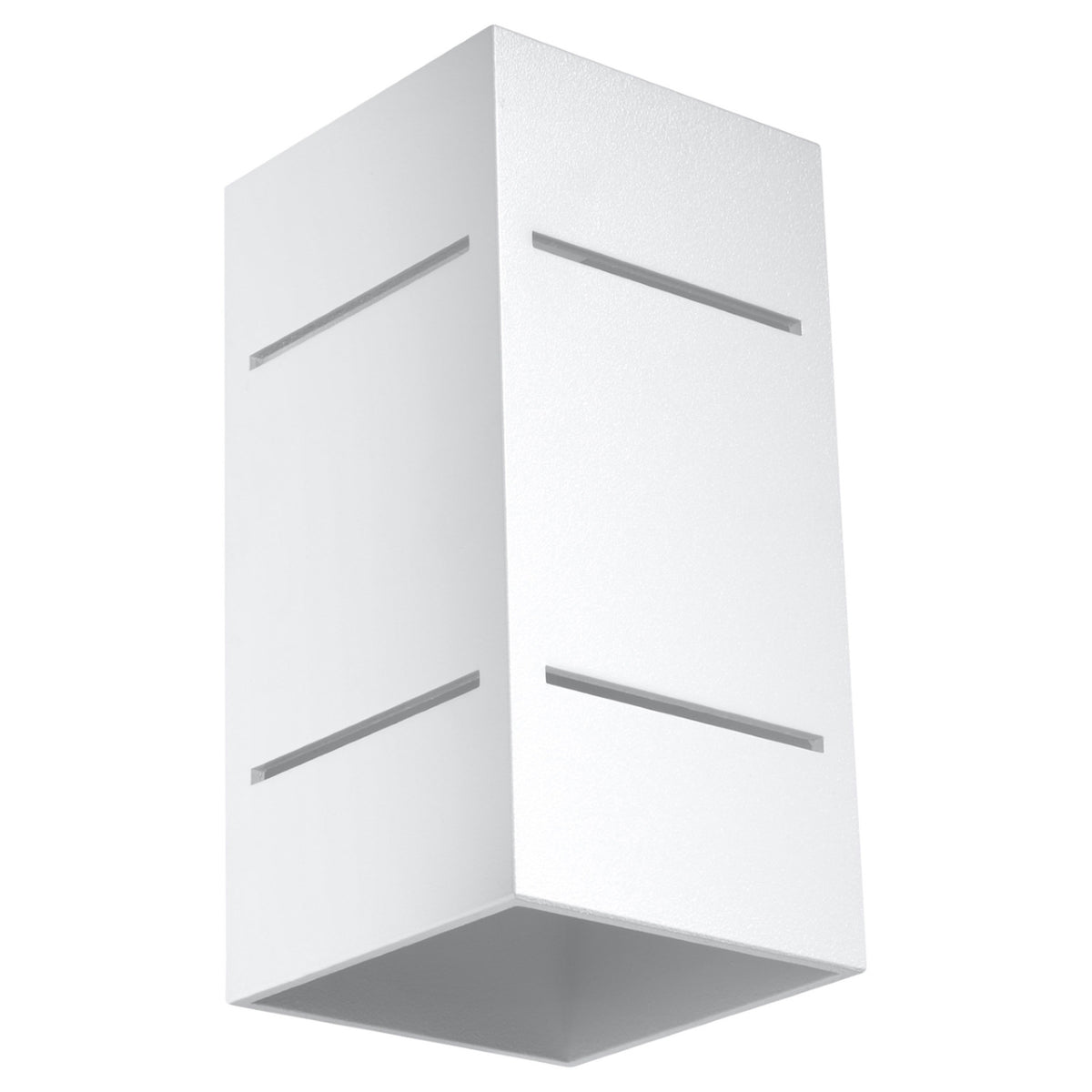 Applique murale Blocco métal blanc bloc rectangulaire ouvert en bas et percé de fentes horizontales