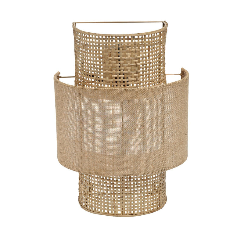 Dimensions Wandlamp Bolly Jute van jute en rotan 30 cm