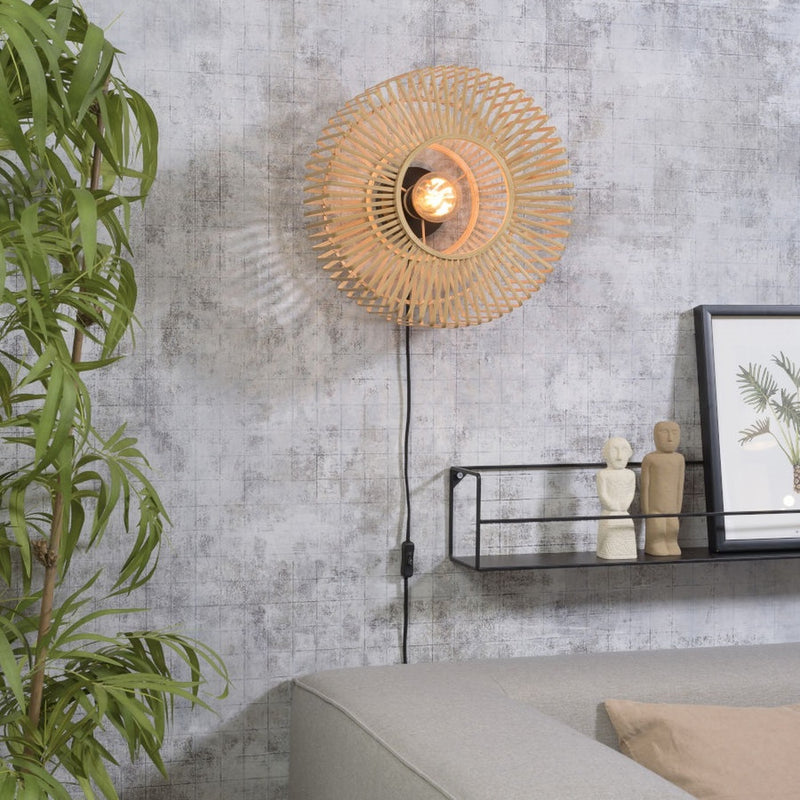 Dimensions Applique murale Bromo bambou naturel 40 cm E27