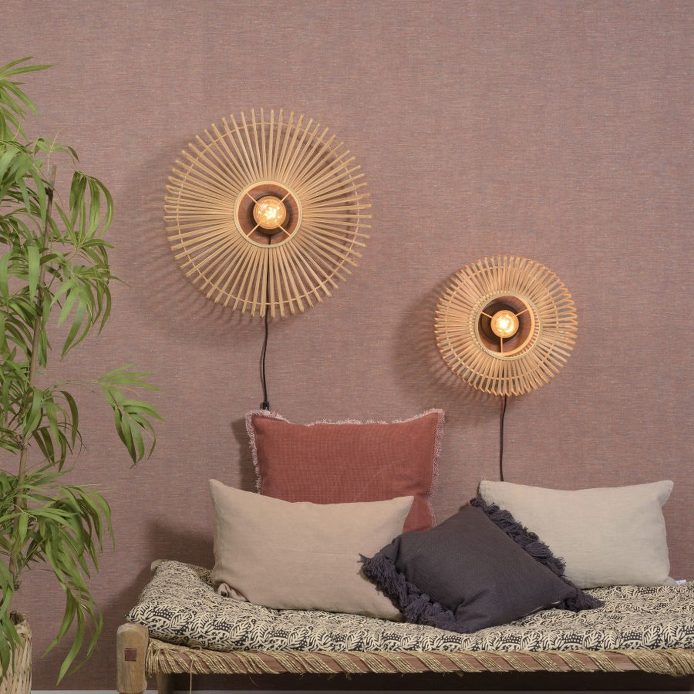 Applique murale Bromo bambou naturel 60 cm E27, vue 4