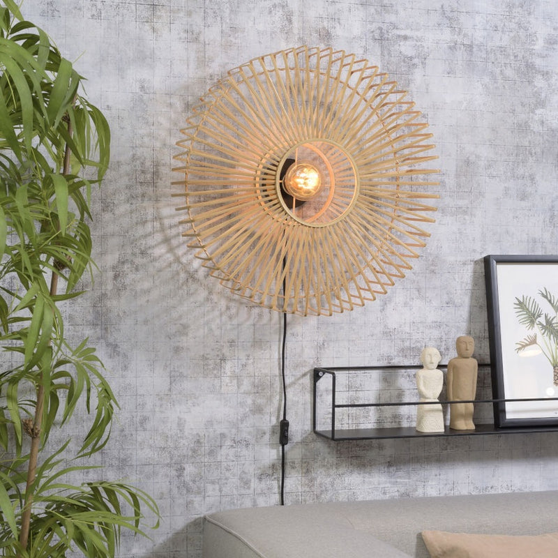 Dimensions Applique murale Bromo bambou naturel 60 cm E27