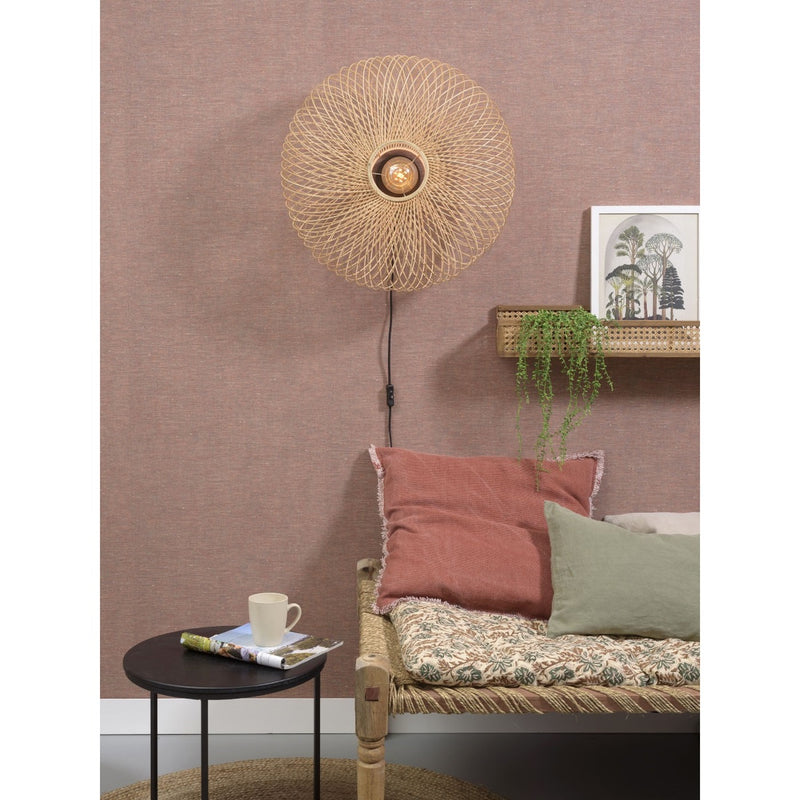 Dimensions Aplique de pared Cango bambú natural 60 cm E27