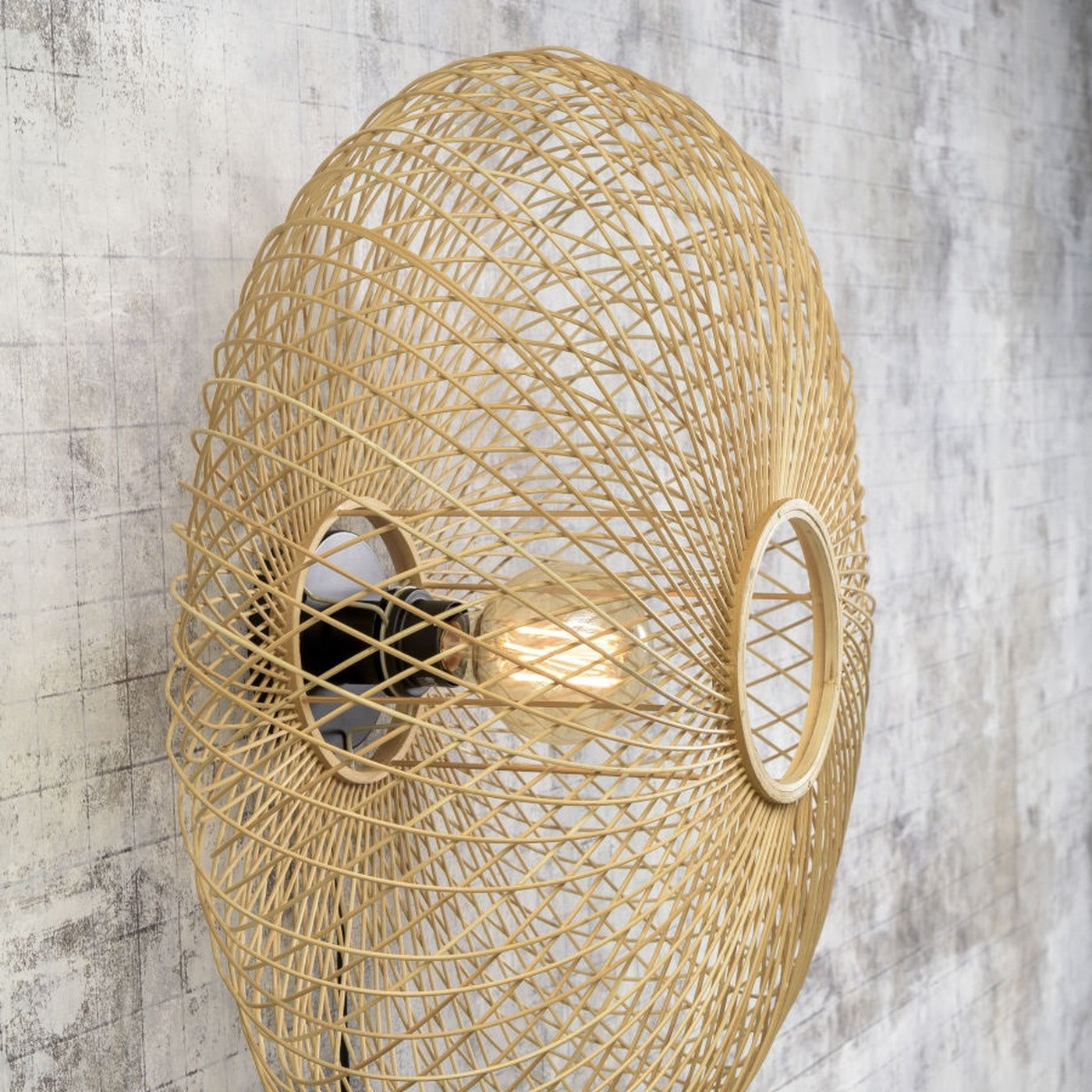 Applique murale Cango bambou naturel ellipse 60 cm E27, vue 3