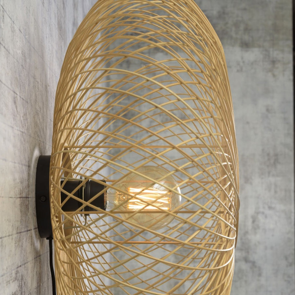 Applique murale Cango bambou naturel ellipse 60 cm E27, vue 4