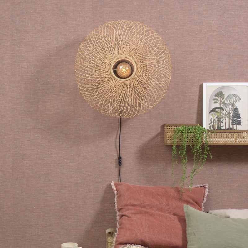 Dimensions Applique murale Cango bambou naturel ellipse 60 cm E27