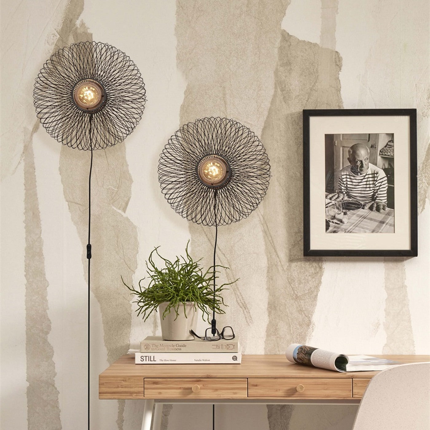 Applique murale Cango bambou noir 40 cm E27, vue 4