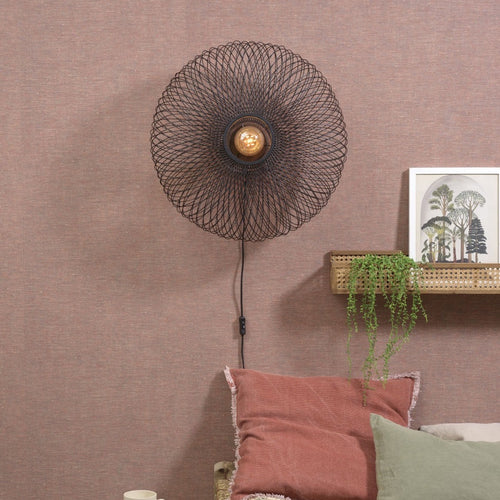 Applique murale Cango bambou noir ellipse 60 cm E27, vue 2